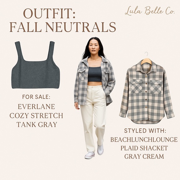 Everlane Cozy Stretch Tank Gray Wool Yak Blend Square Neck NWT Holiday Ready - Picture 6 of 6